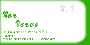 mor veres business card